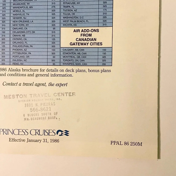 Vintage 1986 Princess Cruises Canada Alaska Pacific Princess Brochure Pamphlet - Picture 9 of 16